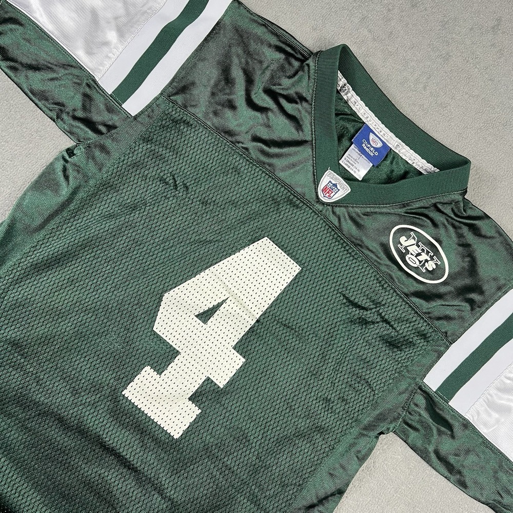 New York Jets Brett Farve Reebok On Field Jersey Youth Large Green NFL